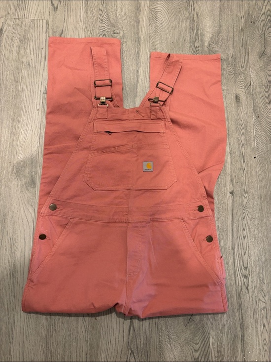 Carhartt Pants - Carhartt Women's Coral Pink Canvas Overalls